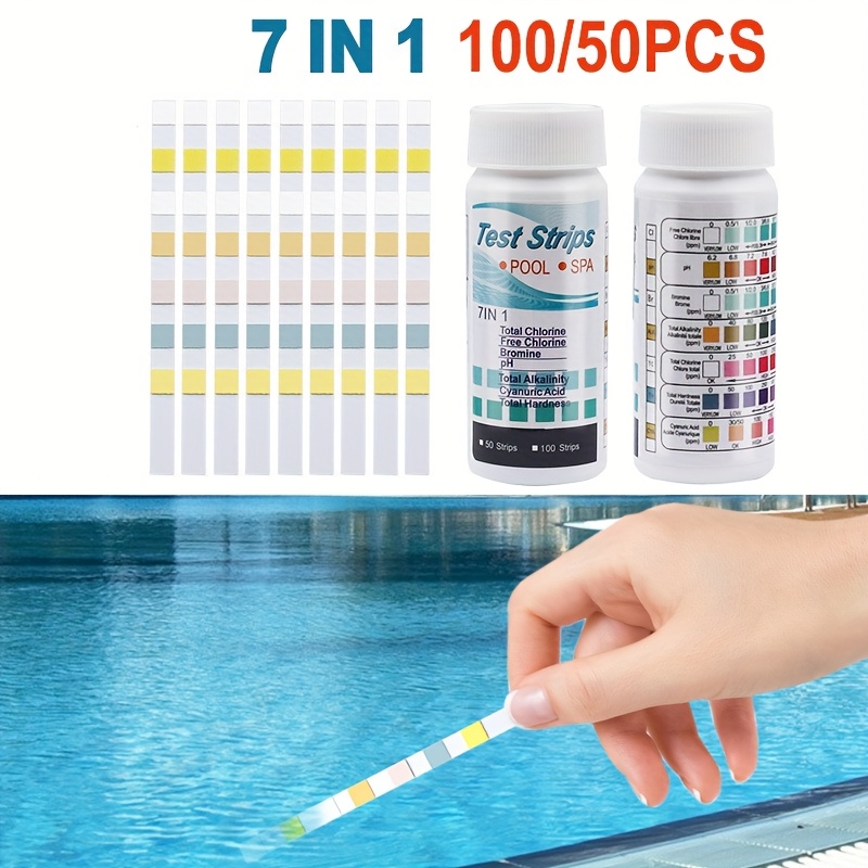Marine Aquarium Water Testing - 7-em-1 50/100 pces piscina tira de