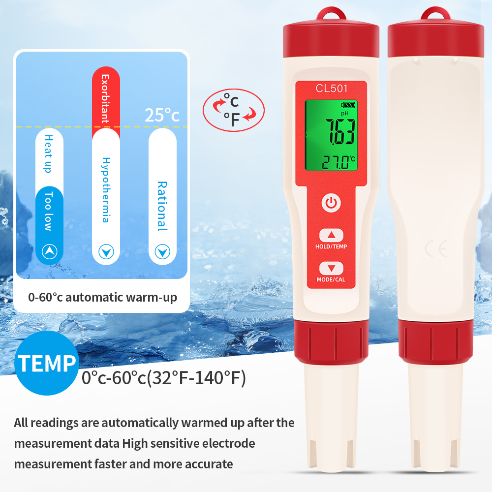 Medidor de temperatura ph/cl2/ - Marine Aquarium Water Testing avaliação e preço